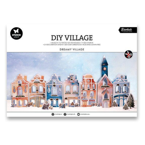 Vánoční papírová vesnička Studio light - Zasněžená vesnička