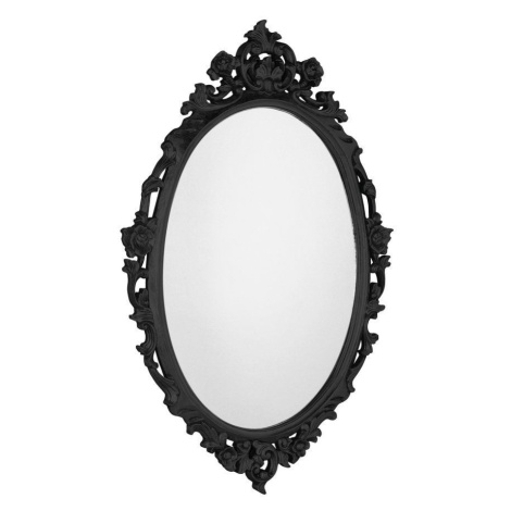 SAPHO DESNA oválné zrcadlo ve vyřezávaném rámu, 80x100cm, černá IN357