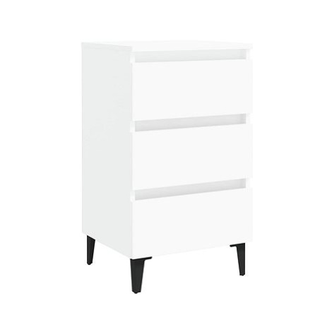 SHUMEE Noční stolek s kovovými nohami bílý 40 × 35 × 69 cm, 805905