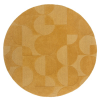 Flair Rugs koberce Kusový koberec Moderno Gigi Ochre kruh - 160x160 (průměr) kruh cm