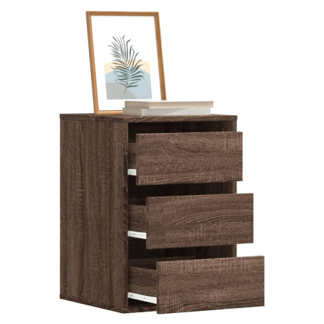 vidaXL Rohová zásuvková komoda hnědý dub 40x41x58 cm kompozitní dřevo