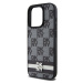 Zadní kryt DKNY PU Leather Checkered Pattern and Stripe pro Apple iPhone 13 Pro, černá