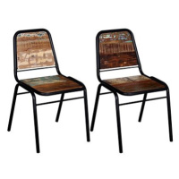 Jídelní židle 2 ks masivní recyklované dřevo