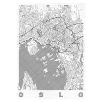 Mapa Oslo, Hubert Roguski, (30 x 40 cm)