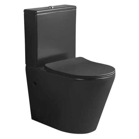 WC kombi bez splachovacího kruhu LVP0838 Bono Black Domino