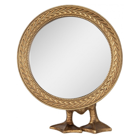 Zlaté stolní zrcadlo na kachních nohách – 13x6x16 cm Clayre & Eef