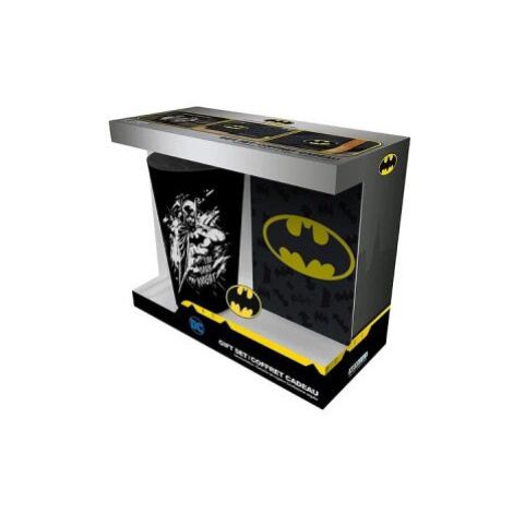 Dárkový set DC COMICS - Batman - Sklenice XXL + Odznak + Zápisník Abysse