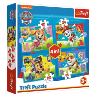 Puzzle Tlapková patrola: Běžící štěňata 4v1 (12,15,20,24 dílků)