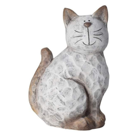 Kočka sedící keramická šedá 32cm Koopman