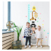 Dětské samolepky na zeď - Modrý dětský metr s veselými zvířatky (180 cm)