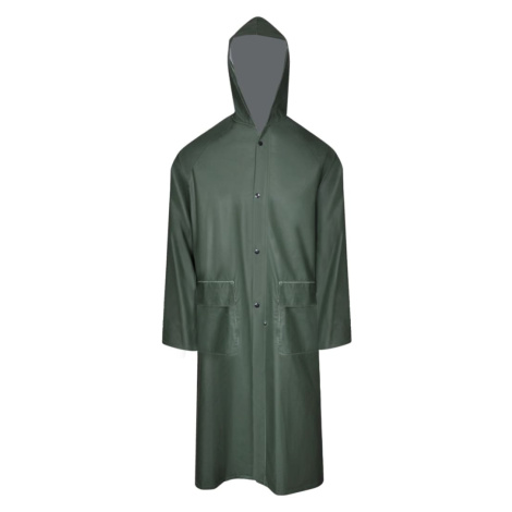 vidaXL Nepromokavá dlouhá pláštěnka s kapucí zelený XL