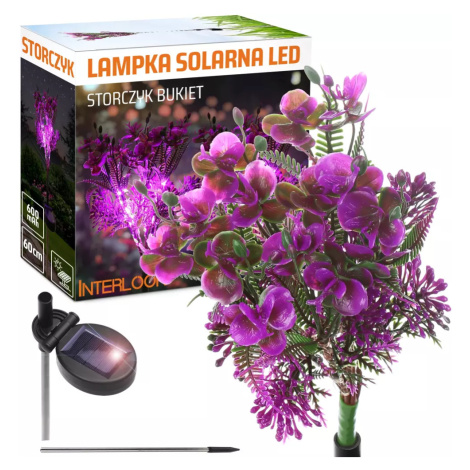 FLD-16-PURPLE | Solární zahradní lampa LED Orchid bouquet | 60 cm, 600 mAh Interlook