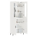 vidaXL Skříň highboard lesklá bílá 69,5 x 34 x 180 cm kompozitní dřevo