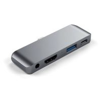 Satechi Aluminium Type-C Mobile Pro Hub (HDMI 4k,1x Jack 3mm,1x USB-A,1x USB-C) - Space Grey