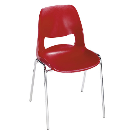 Skořepinová židle z polypropylenu, bez čalounění, červená, bal.j. 2 ks
