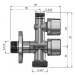 ARCO kombinovaný pračkový ventil s odbočkou 1/2\'x3/4\'x3/8\', anticalc, chrom