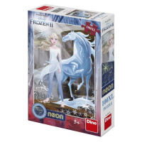Dino puzzle frozen ii elsa s kouzelným koněm 100xl dílků.