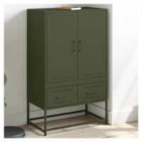 vidaXL Skříň highboard olivově zelená 68 x 39 x 111,5 cm ocel