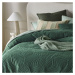 Zelený velurový přehoz na postel Feel 200 x 220 cm