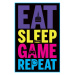 Plakát, Obraz - Eat, Sleep, Game, Repeat - Gaming, (61 x 91.5 cm)