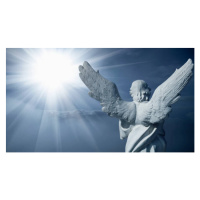 Umělecká fotografie Angel of heaven. Ancient statue against, Iurii Kuzo, (40 x 22.5 cm)