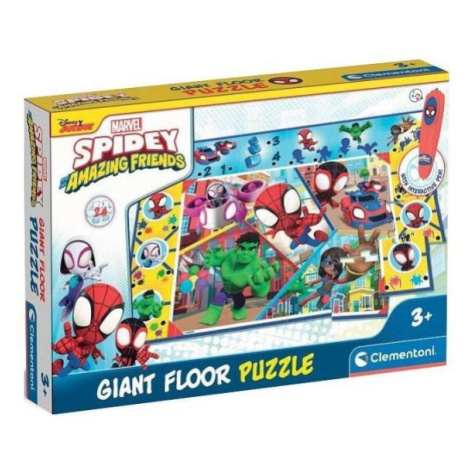 Clementoni Puzzle podlahové s interaktivním perem Spidey 24 dílků