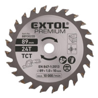 Kotouč pilový s SK plátky, Ř89 x 2,0 x 10 mm, 24T, EXTOL PREMIUM