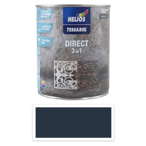 TESSAROL Direct 3in1 - antikorozní barva na kov 0.75 l Antracitově šedá RAL 7016 HELIOS PREISSER