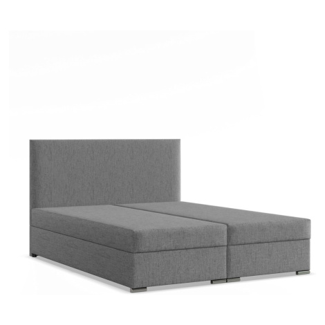 Čalouněná postel ZONZA 140x200 cm s pružinovou matrací Šedá