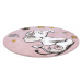 Dywany Łuszczów Dětský kusový koberec Petit Elephant stars pink kruh - 140x140 (průměr) kruh cm