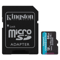 Kingston microSDXC Canvas Go! Plus 64GB 170MB/s UHS-I U3 + SD adaptér