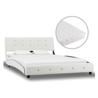SHUMEE postel s matrací 120 × 200 cm, umělá kůže, bílá