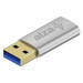 AlzaPower USB-A (M) to USB-C (F) 3.2 15W 5Gbps stříbrný