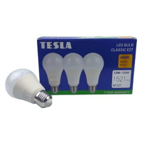 Tesla - LED žárovka BULB E27, 12W, 230V, 1521lm, 25 000h, 3000K teplá bílá 220st, 3 pack