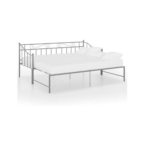 Shumee Rám vysouvací postele/pohovky šedý kovový 90×200 cm, 324778