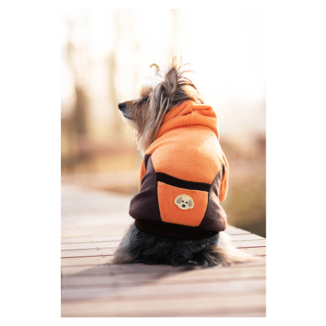 Vsepropejska Cool fleecová mikina pro psa s kapsičkou Barva: Oranžovo-hnědá, Délka zad (cm): 29,