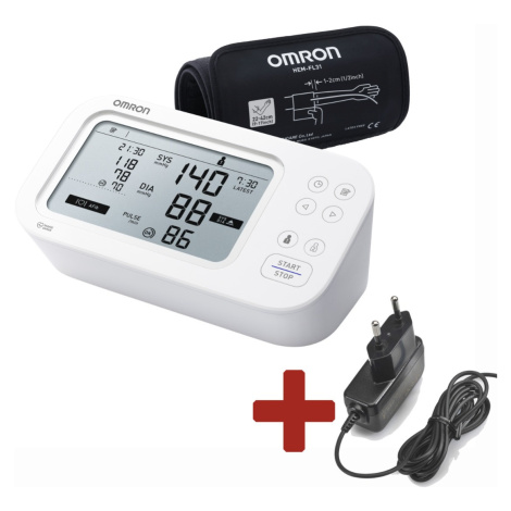 Omron M6 Comfort AFib pažní tonometr + síťový zdroj