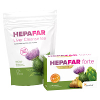 Sada pro ochranu jater: obsahuje 1x HEPAFAR forte a 1x HEPAFAR čaj – pro zdravý a detoxikaci jat