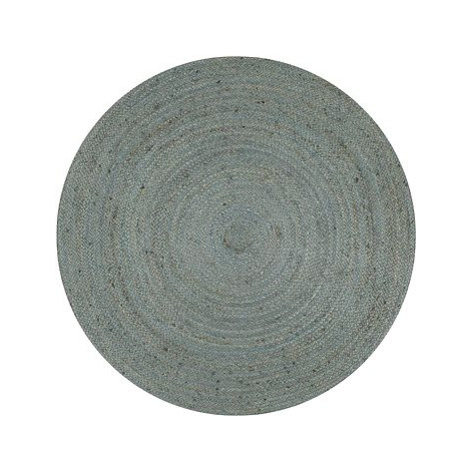 Ručně vyrobený koberec z juty kulatý 150 cm olivově zelený SHUMEE