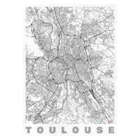 Mapa Toulouse, Hubert Roguski, 30 × 40 cm