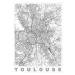 Mapa Toulouse, Hubert Roguski, 30 × 40 cm