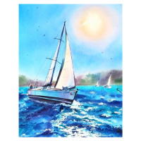 TSvetnoy, LG081e, Diamond painting - diamantové malování, 40 x 50 cm, Plachetnice na moři