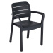 Tmavě šedá plastová zahradní židle Tisara – Keter