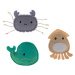 TIAKI Ocean Gang sada hraček pro kočky se šantou kočičí - sada 3 kusy