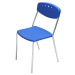 Stohovací židle PENNY, bal.j. 4 kusy, podstavec pochromovaný, modrá