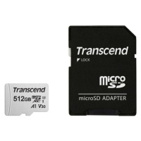 Transcend 512GB microSDXC 300S UHS-I U3 V30 A1 (Class 10) paměťová karta (s adaptérem), 95MB/s R