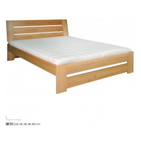 Drewmax Manželská postel - masiv LK192 | 180 cm buk Moření: Třešeň