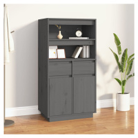 vidaXL Skříň highboard šedá 60 x 40 x 116,5 cm masivní borové dřevo