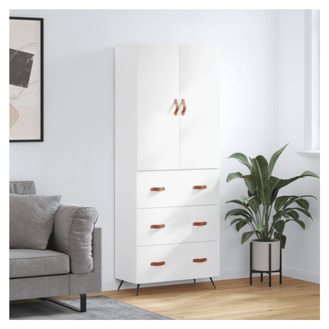 vidaXL Skříň highboard lesklá bílá 69,5 x 34 x 180 cm kompozitní dřevo