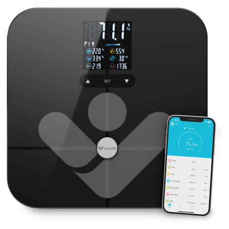 TrueLife FitScale W7 BT - Bioelektrická impedanční bluetooth váha - černá